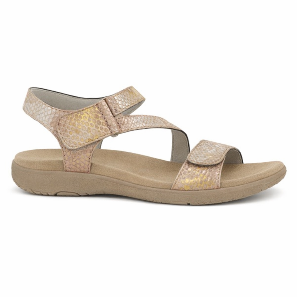 Mod Comfys GISELLE Womens Ankle Strap Sandals Beige