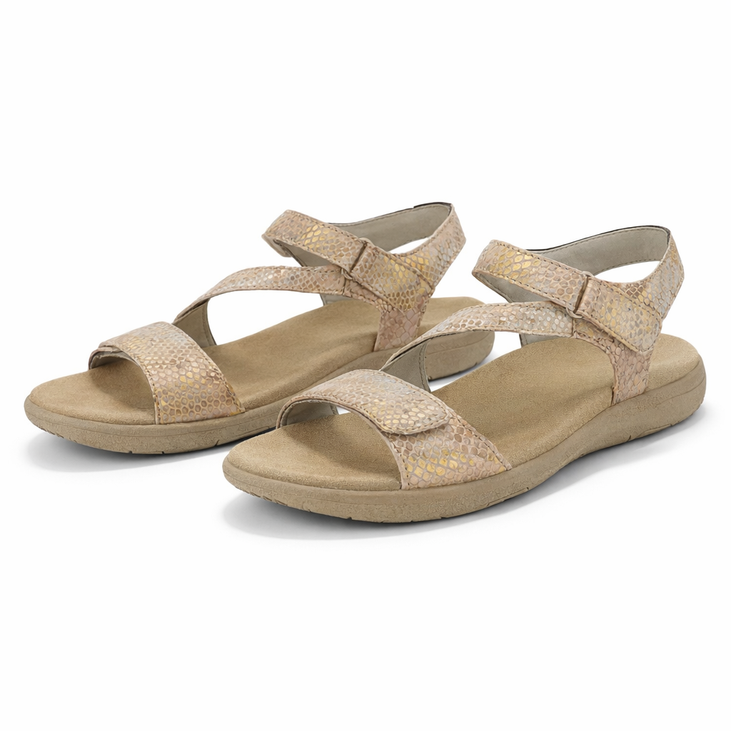 Mod Comfys GISELLE Womens Ankle Strap Sandals Beige