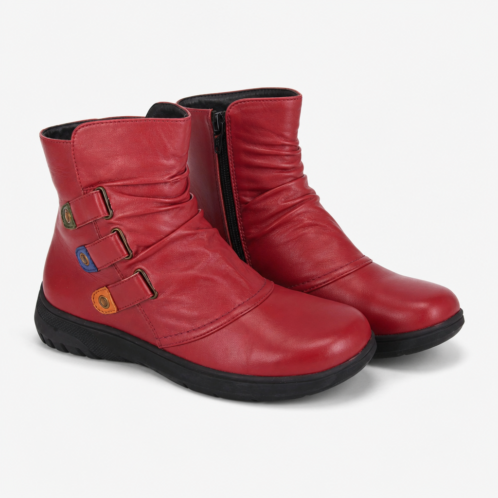 Mod Comfys JOSIE Womens Ankle Boots Red