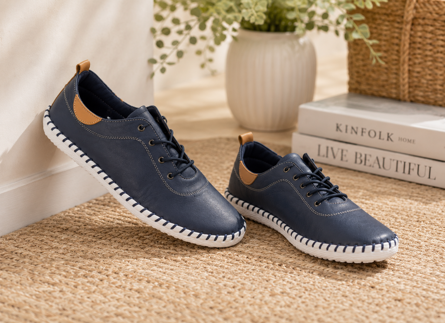 Mod Comfys GWEN Womens Casual Shoes Navy Blue