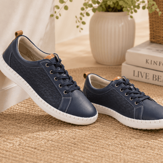 Mod Comfys SIENNA Womens Casual Shoes Navy Blue