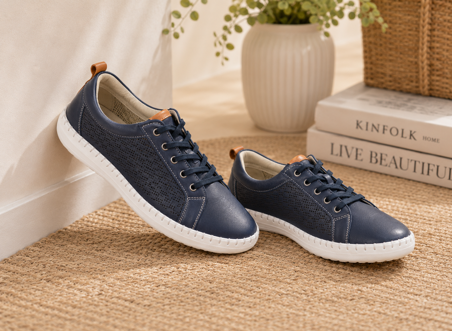 Mod Comfys SIENNA Womens Casual Shoes Navy Blue