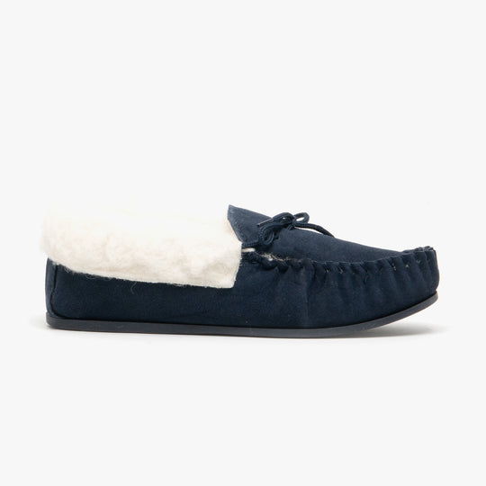 Mokkers EMILY Womens Moccasin Slippers Navy