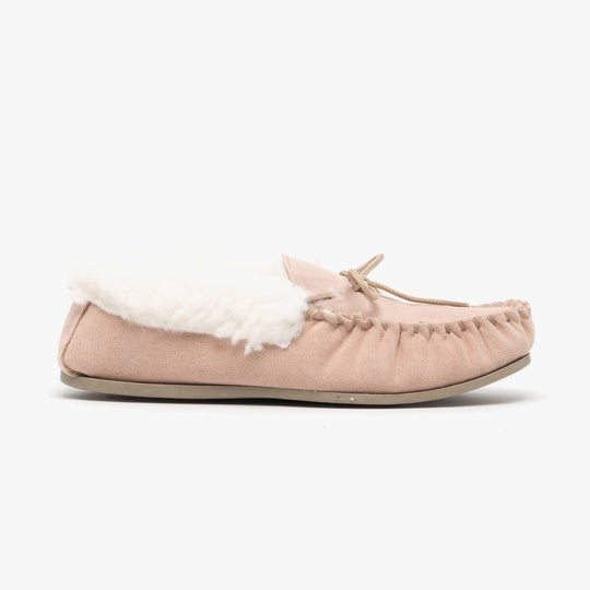 Mokkers EMILY Womens Moccasin Slippers Stone
