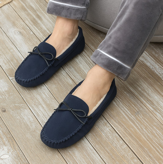 Mokkers JAKE Mens Suede Moccasins Navy