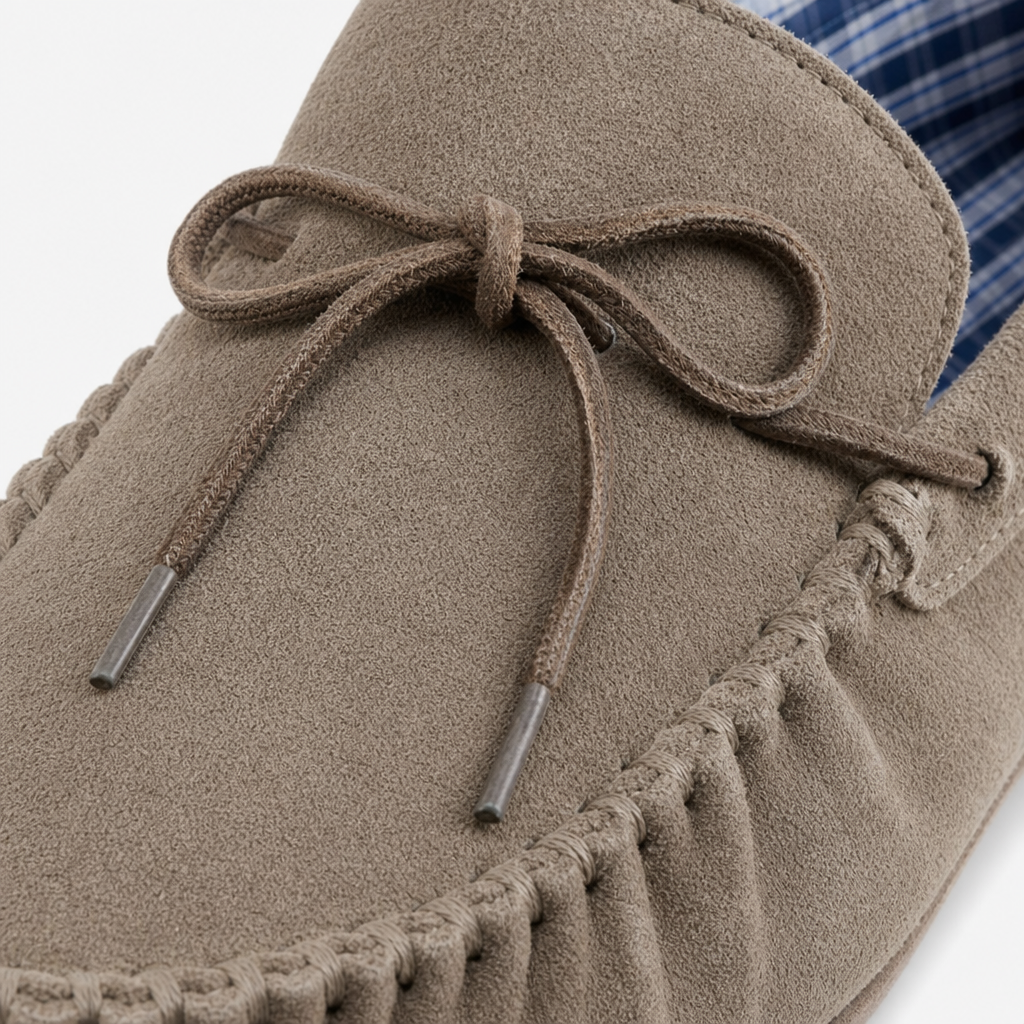 Mokkers BRUCE Mens Moccasin Slippers Taupe