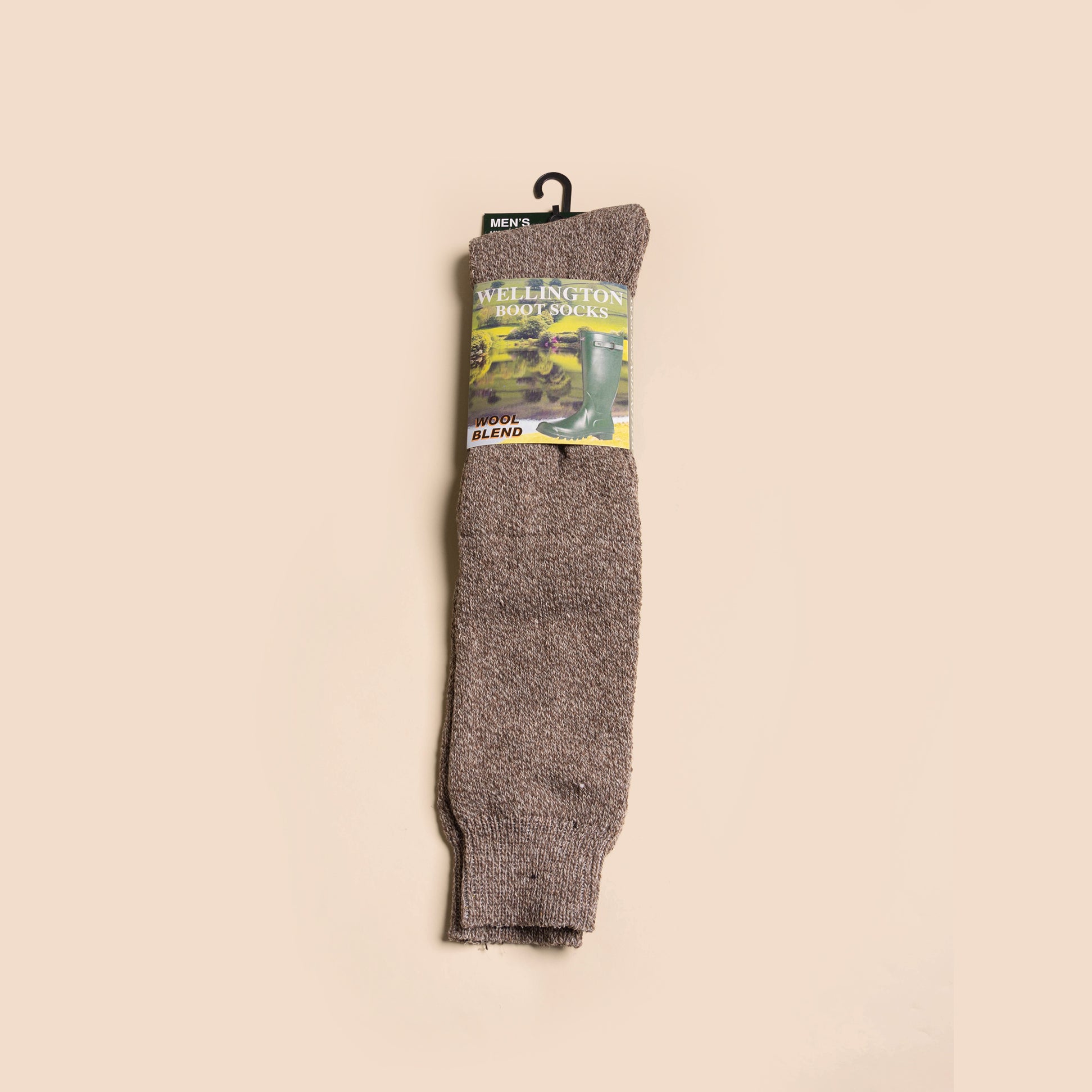 Mud Dogs 34SED013 Mens Wellington Boot Socks Beige