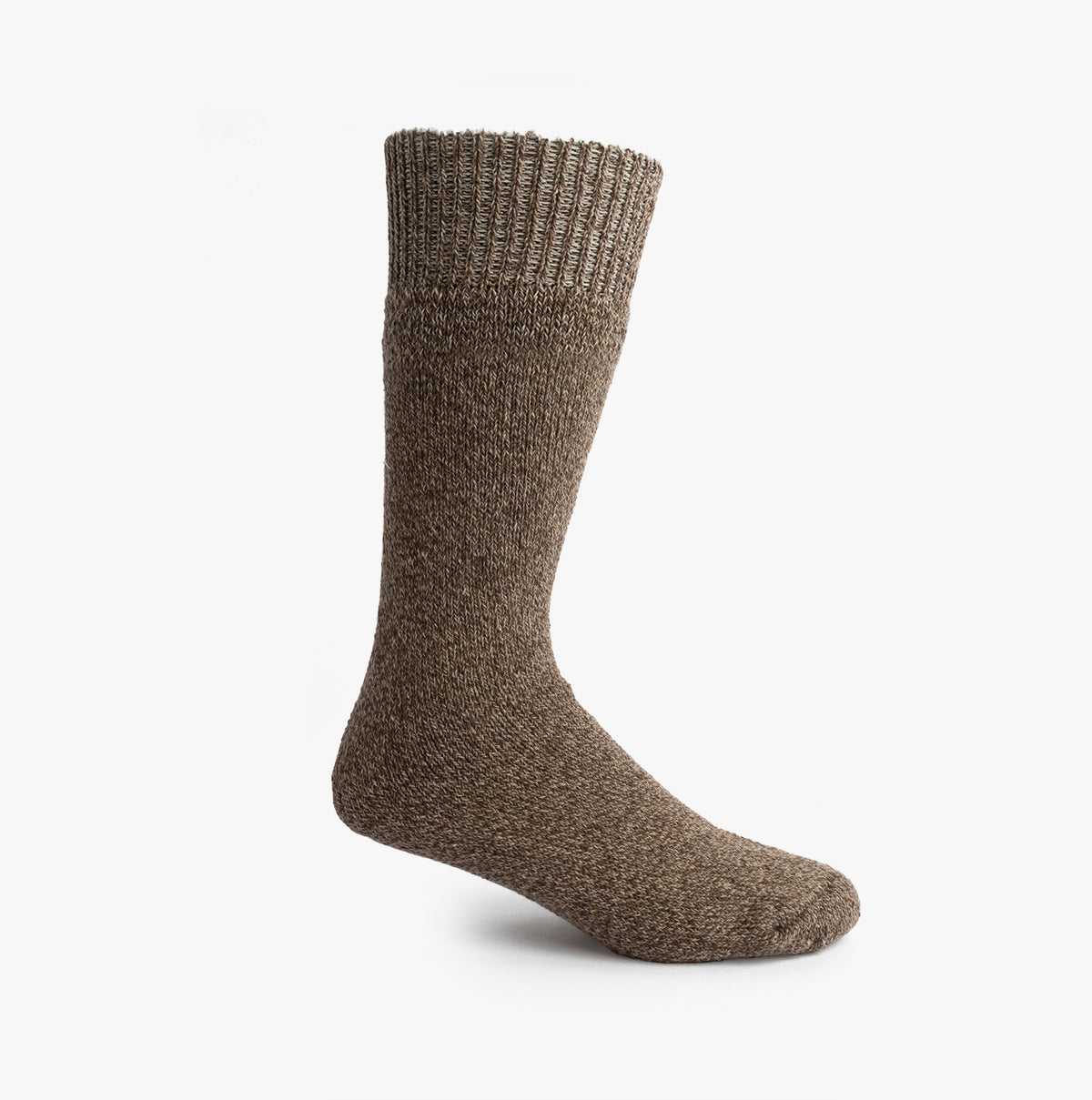 Mud Dogs Mens Welly Boot Socks Beige side view showcasing wool blend material and textured ribbed cuff.