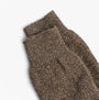 Mud Dogs Mens Welly Boot Socks Beige top view showcasing the wool blend texture and rich brown color.