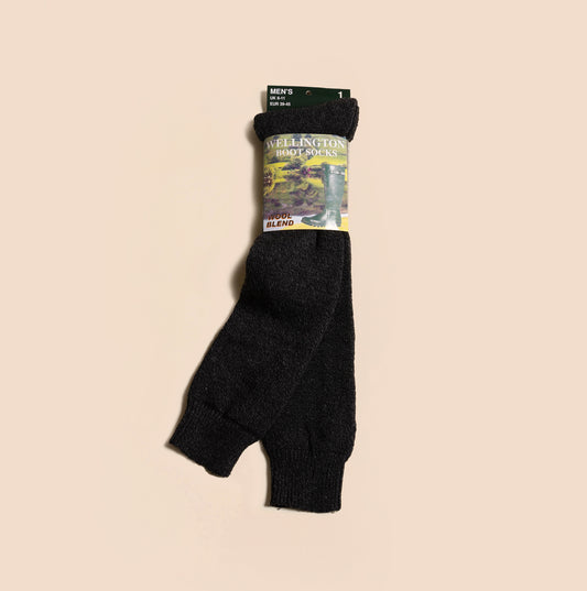 Mud Dogs 34SED013 Mens Wellington Boot Socks Black