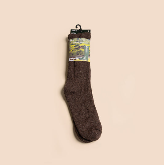 Mud Dogs 34SED013 Mens Wellington Boot Socks Brown