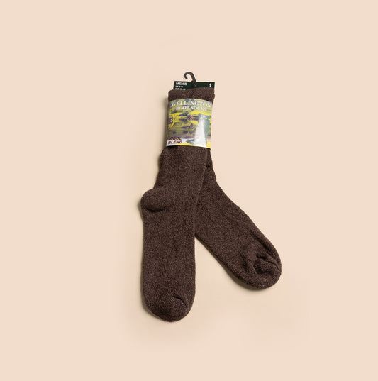 Mud Dogs 34SED013 Mens Wellington Boot Socks Brown