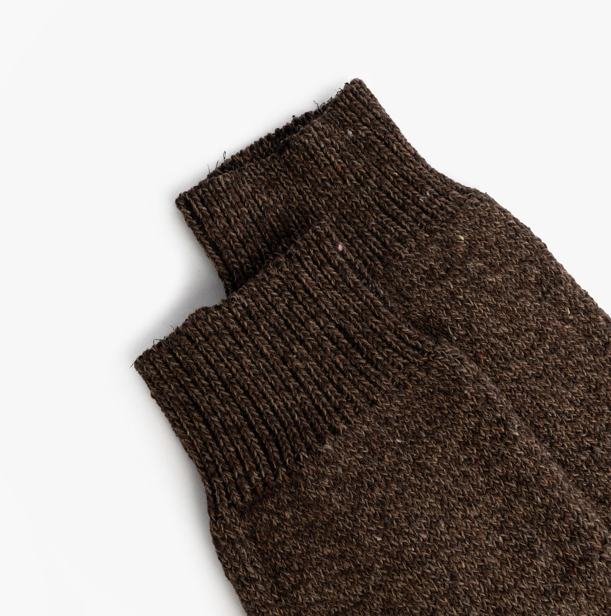 Mud Dogs Mens Welly Boot Socks Brown detail view showcasing thick wool blend fabric
