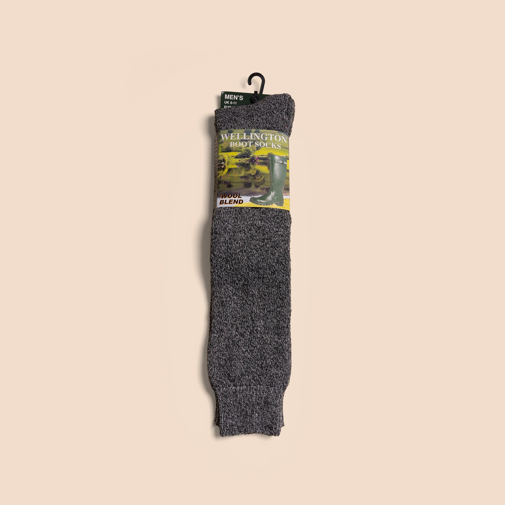 Mud Dogs 34SED013 Mens Wellington Boot Socks Grey