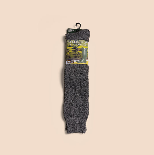 Mud Dogs 34SED013 Mens Wellington Boot Socks Grey