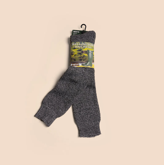Mud Dogs 34SED013 Mens Wellington Boot Socks Grey
