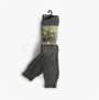 Mud Dogs Mens Welly Boot Socks Grey, front view, wool blend material, packaged with label.