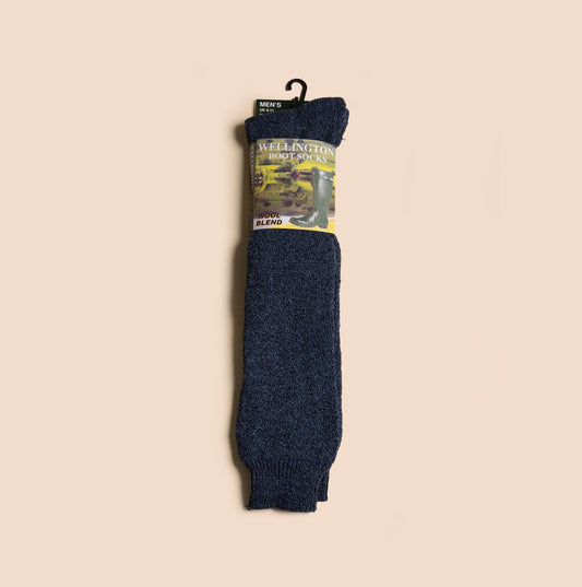 Mud Dogs 34SED013 Mens Wellington Boot Socks Navy