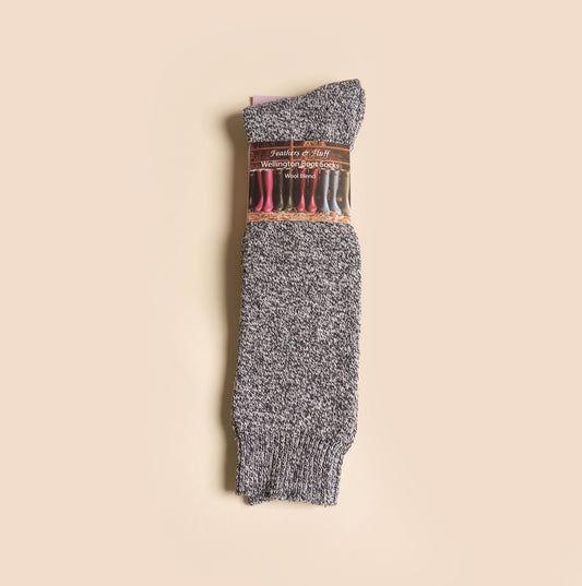 Mud Dogs 34SED060 Womens Wellington Boot Socks Grey