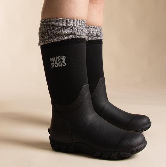 Mud Dogs 34SED060 Womens Wellington Boot Socks Grey