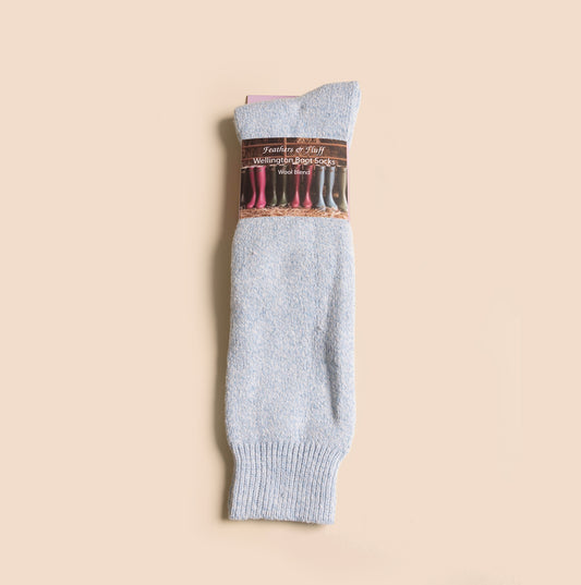 Mud Dogs 34SED060 Womens Wellington Boot Socks Light Blue