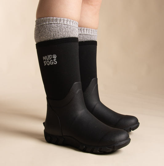 Mud Dogs 34SED060 Womens Wellington Boot Socks Light Grey