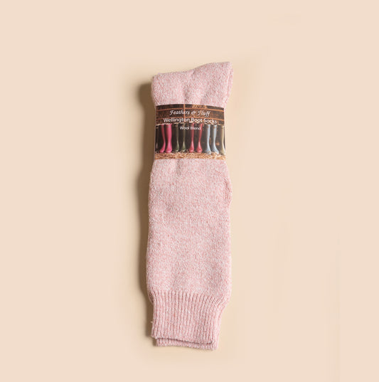 Mud Dogs 34SED060 Womens Wellington Boot Socks Light Pink