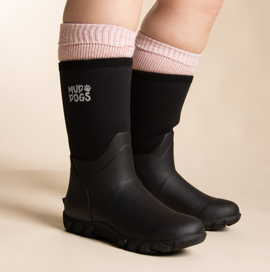 Mud Dogs 34SED060 Womens Wellington Boot Socks Light Pink