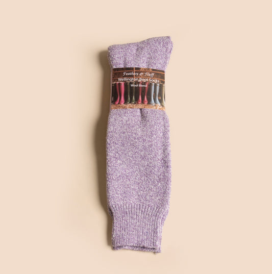 Mud Dogs 34SED060 Womens Wellington Boot Socks Light Purple