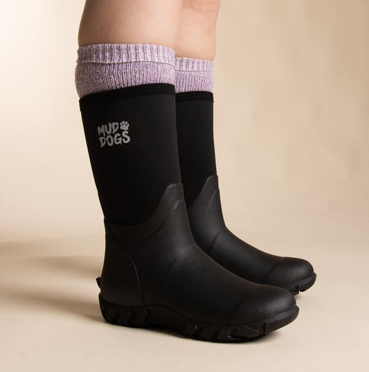 Mud Dogs 34SED060 Womens Wellington Boot Socks Light Purple