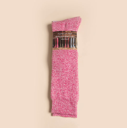 Mud Dogs 34SED060 Womens Wellington Boot Socks Pink