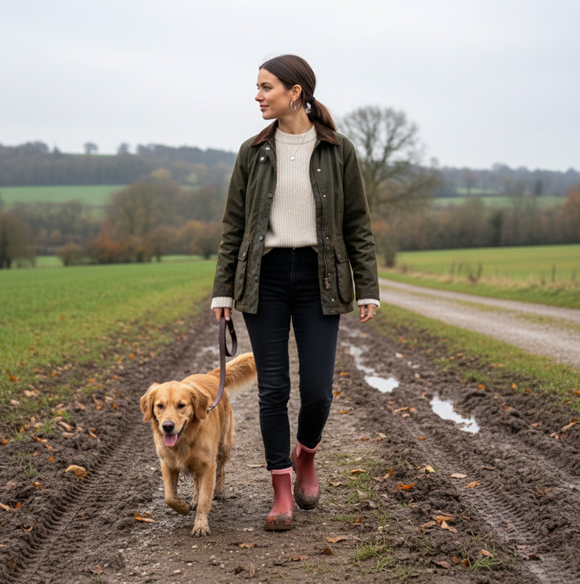 Mud Dogs BROOKE Womens Wellington Boots Pink