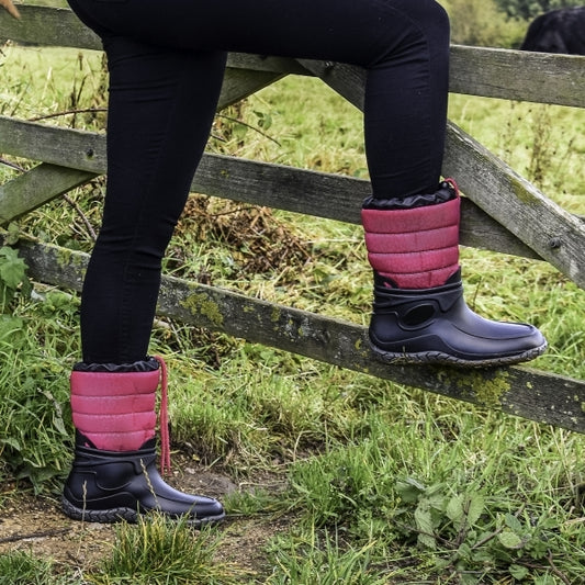 Mud Dogs NORDIC Womens Boots Black/Pink Leopard