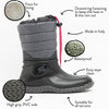 Mud Dogs NORDIC Womens Snow Boot Boots,Wellingtons (Womens) Black/Leopard