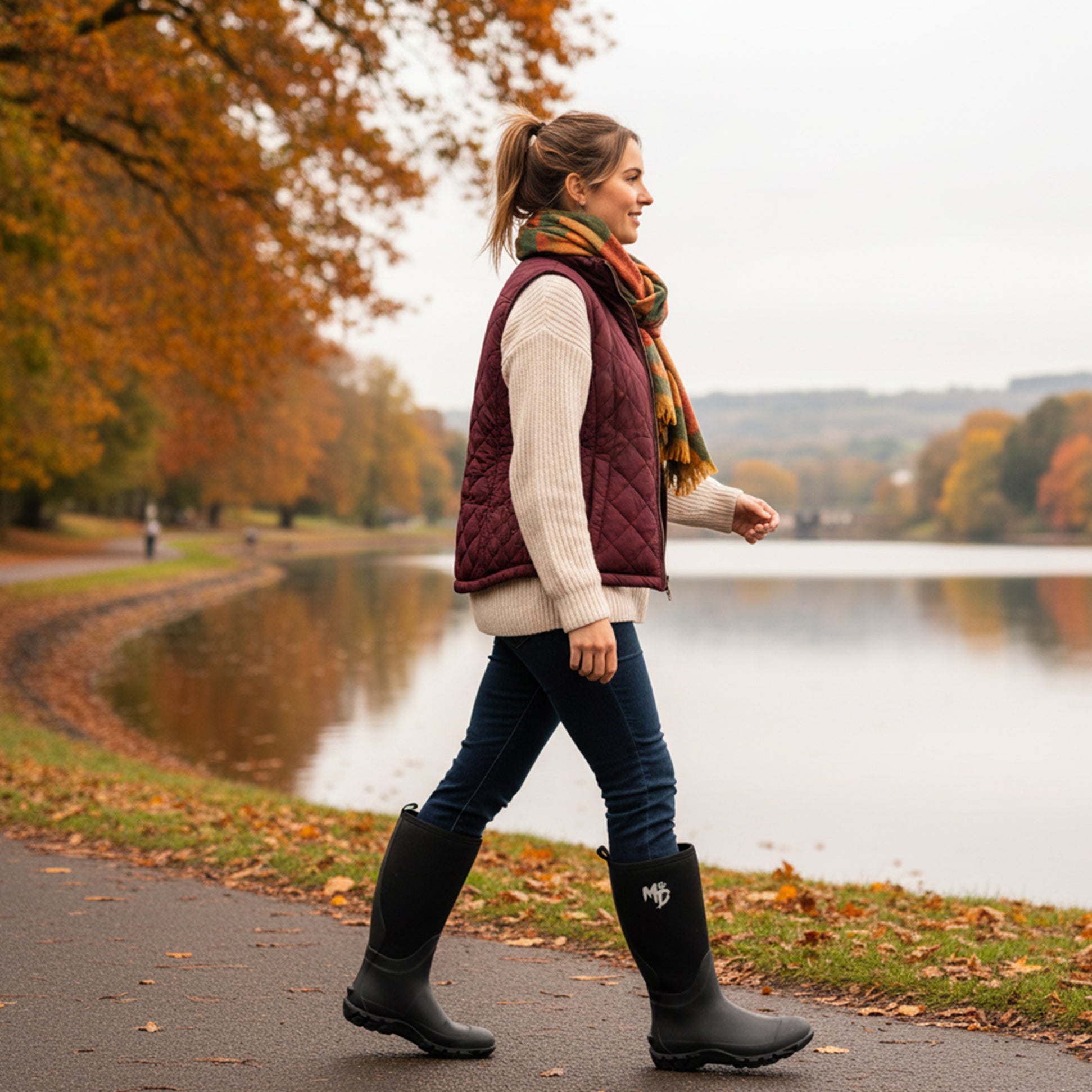 Mud Dogs RUTLAND TALL Neoprene Wellies Black