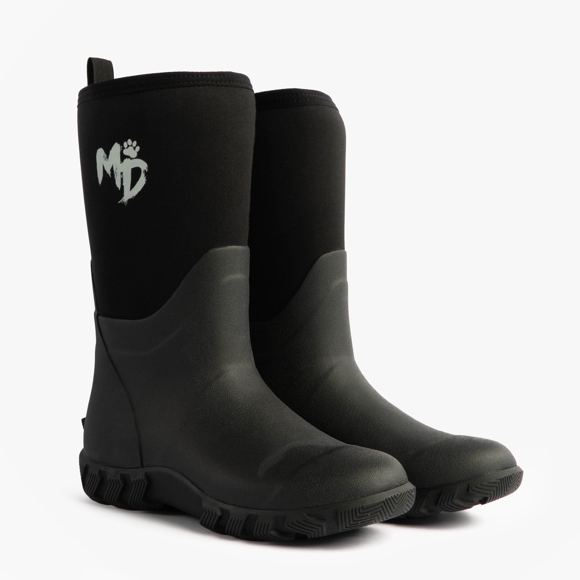 Mud Dogs RUTLAND MID Unisex Neoprene Wellington Boots Black