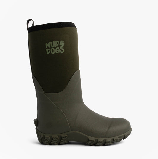Mud Dogs RUTLAND MID Unisex Neoprene Wellington Boots Olive