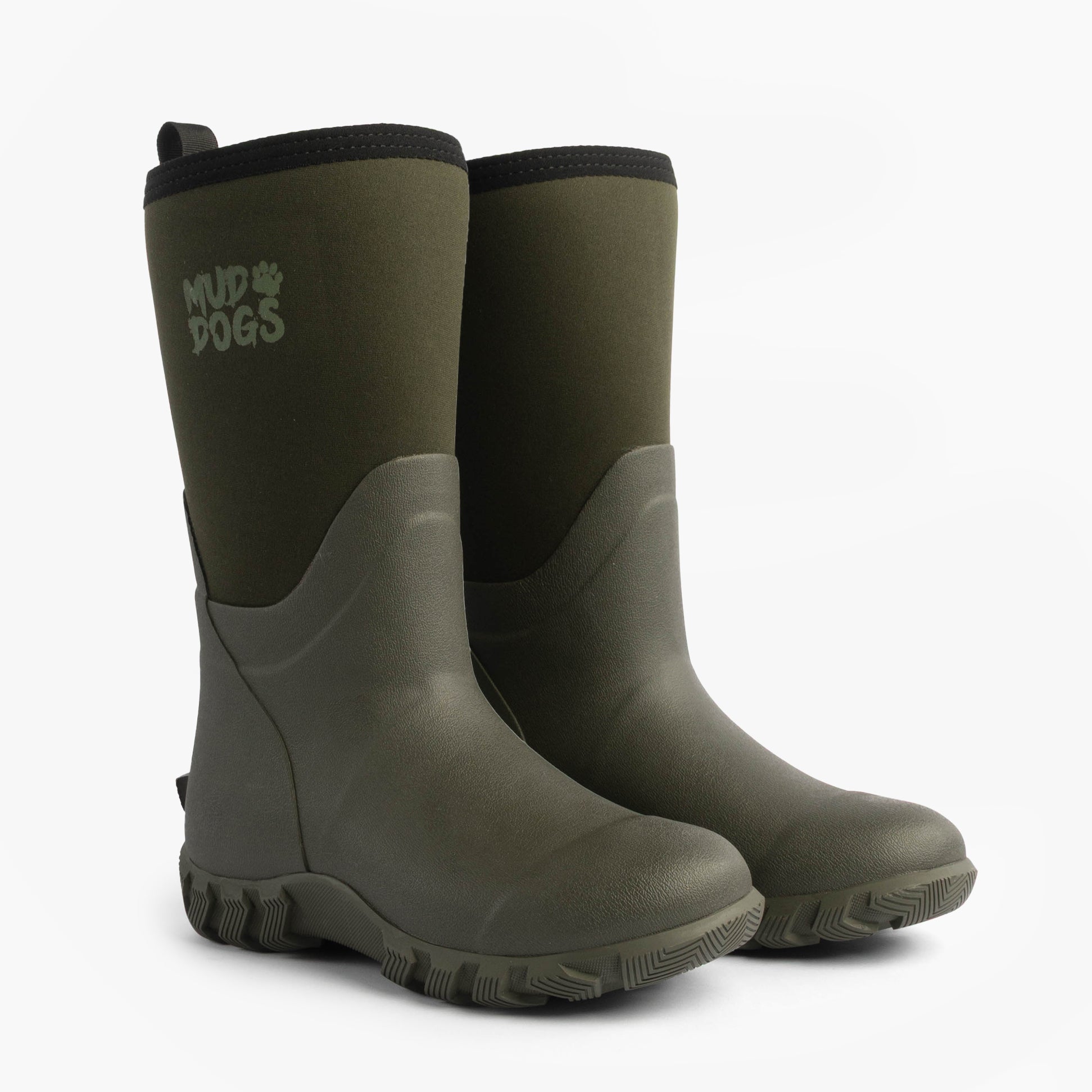 Mud Dogs RUTLAND MID Unisex Neoprene Wellington Boots Olive