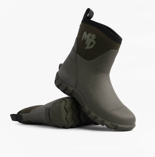 Mud Dogs RUTLAND SHORT Unisex Neoprene Wellington Boots Olive