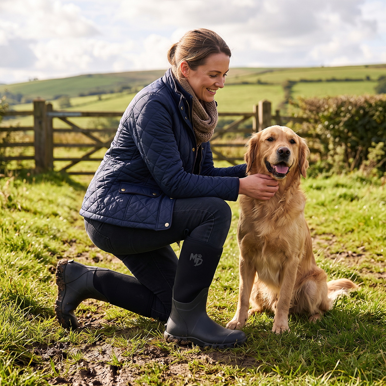 Mud Dogs RUTLAND MID Unisex Neoprene Wellies Black