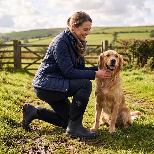 Mud Dogs RUTLAND MID Unisex Neoprene Wellies Black