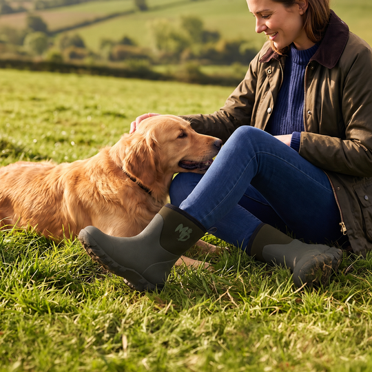 Mud Dogs RUTLAND SHORT Unisex Neoprene Wellies Olive