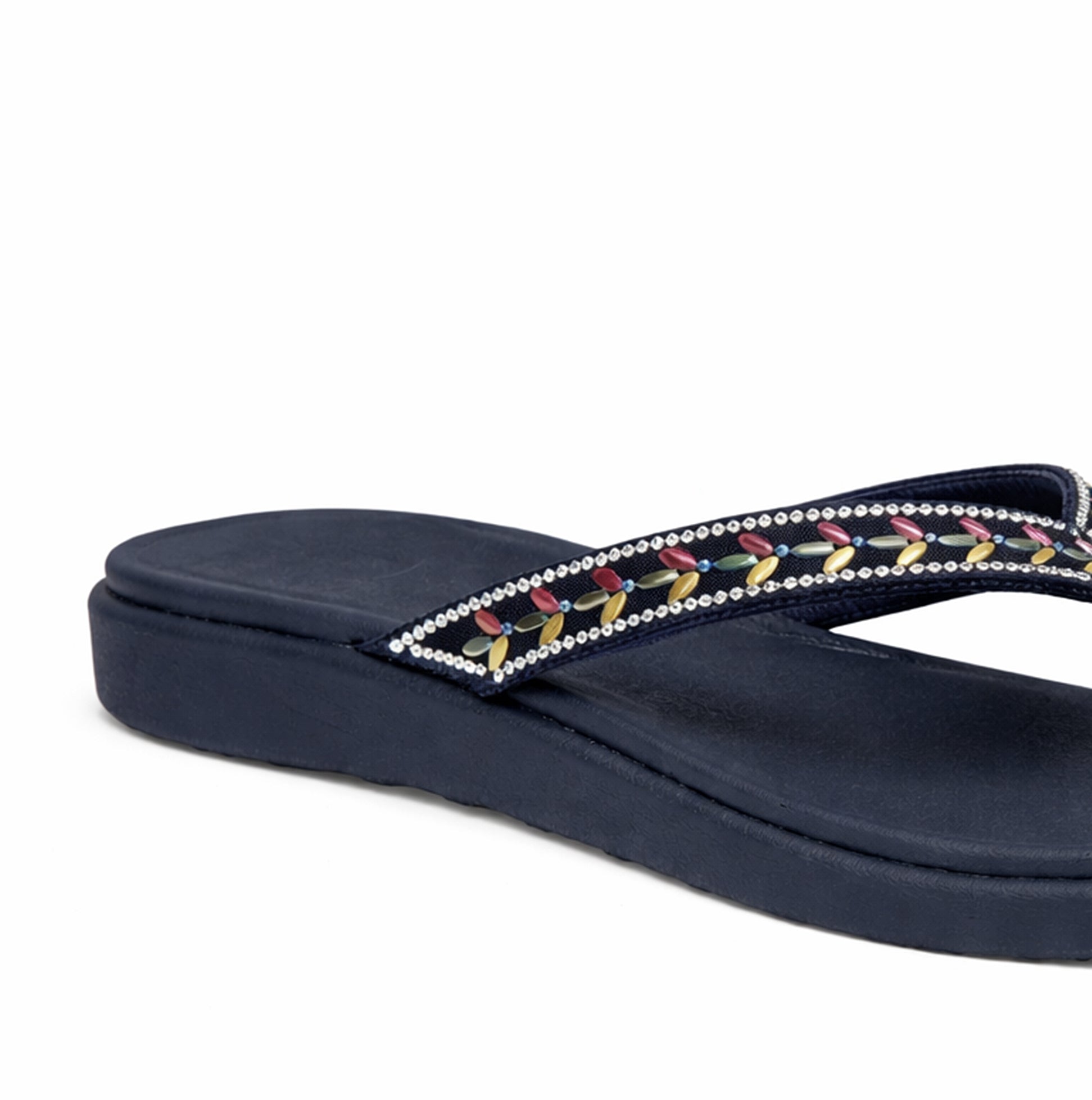 Skechers MEDITATION LUXE - CLASSIC ROM Womens Toe-Post Sandals Navy/Multi