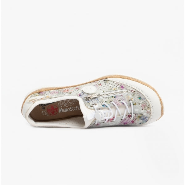 Rieker N42V1-90 Womens Trainers White/Multi