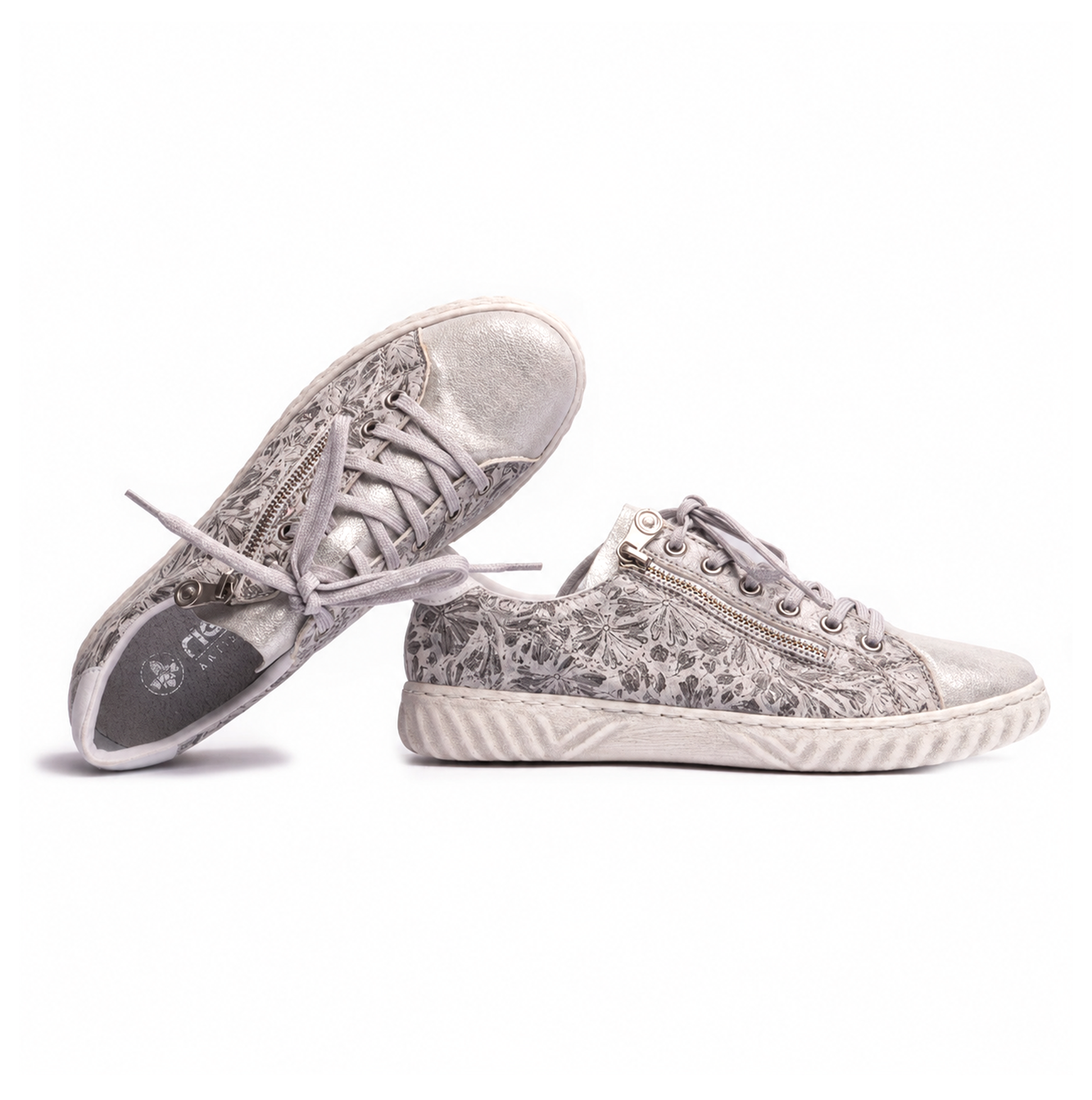 Rieker N0900 Womens Casual Shoes Silver