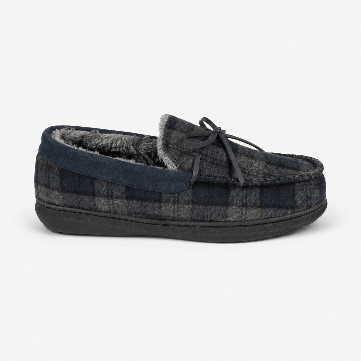 BUDE/NAVY BUDE Mens Moccasin Slippers Navy