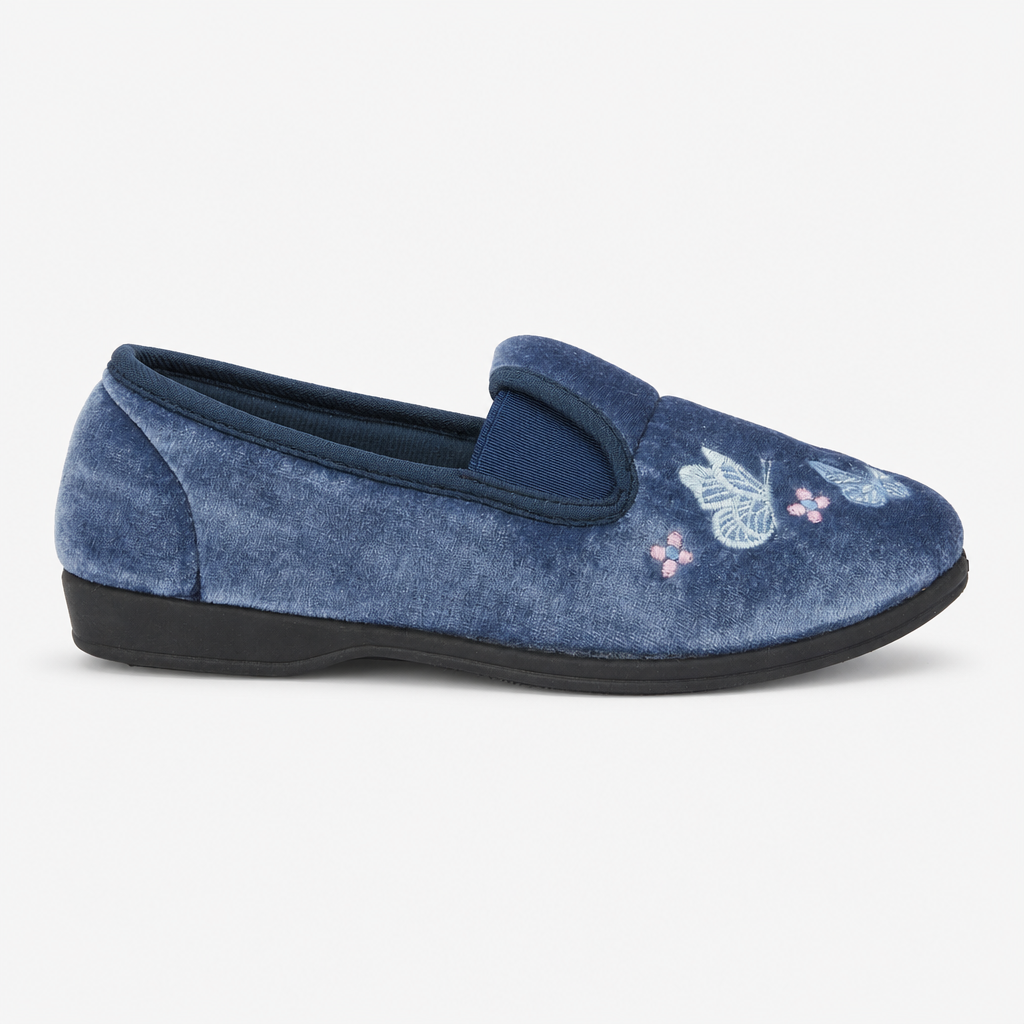 Jo & Joe CHERISH Womens Full Slippers Navy