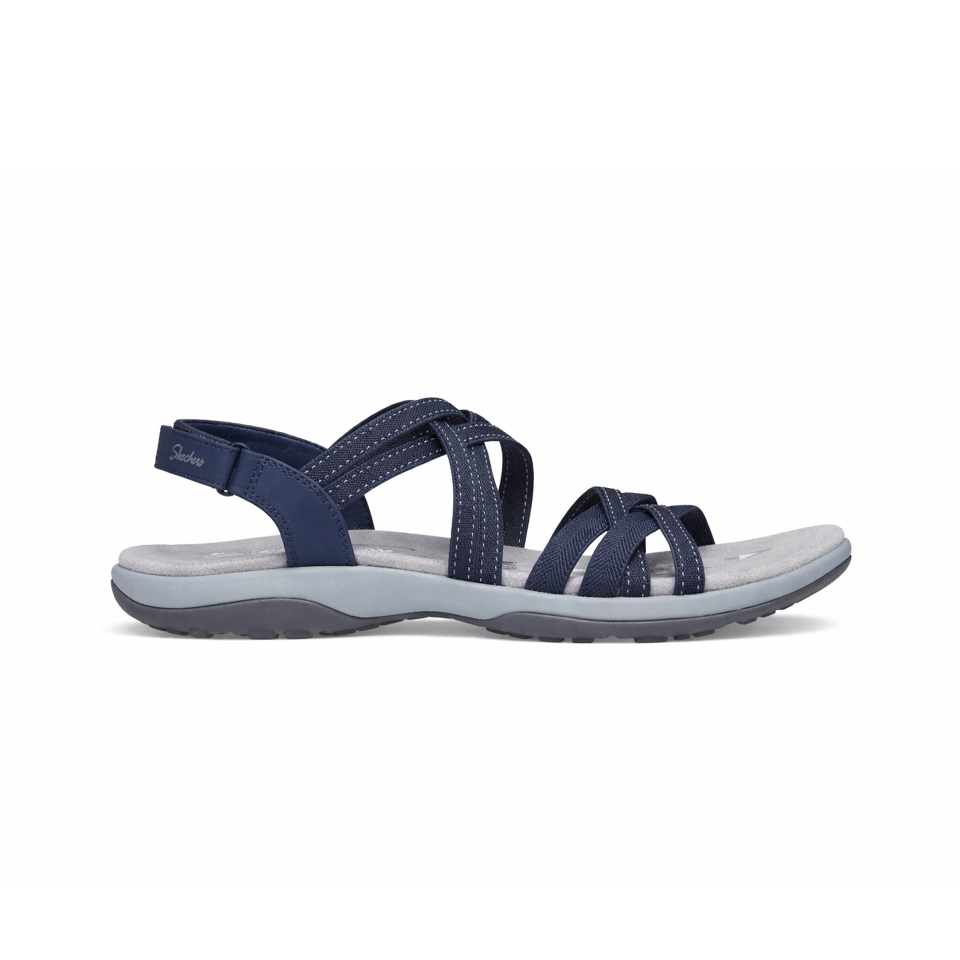 Skechers REGGAE SLIM - SUMMER GETAWAY Womens Cross Strap Sandals Navy