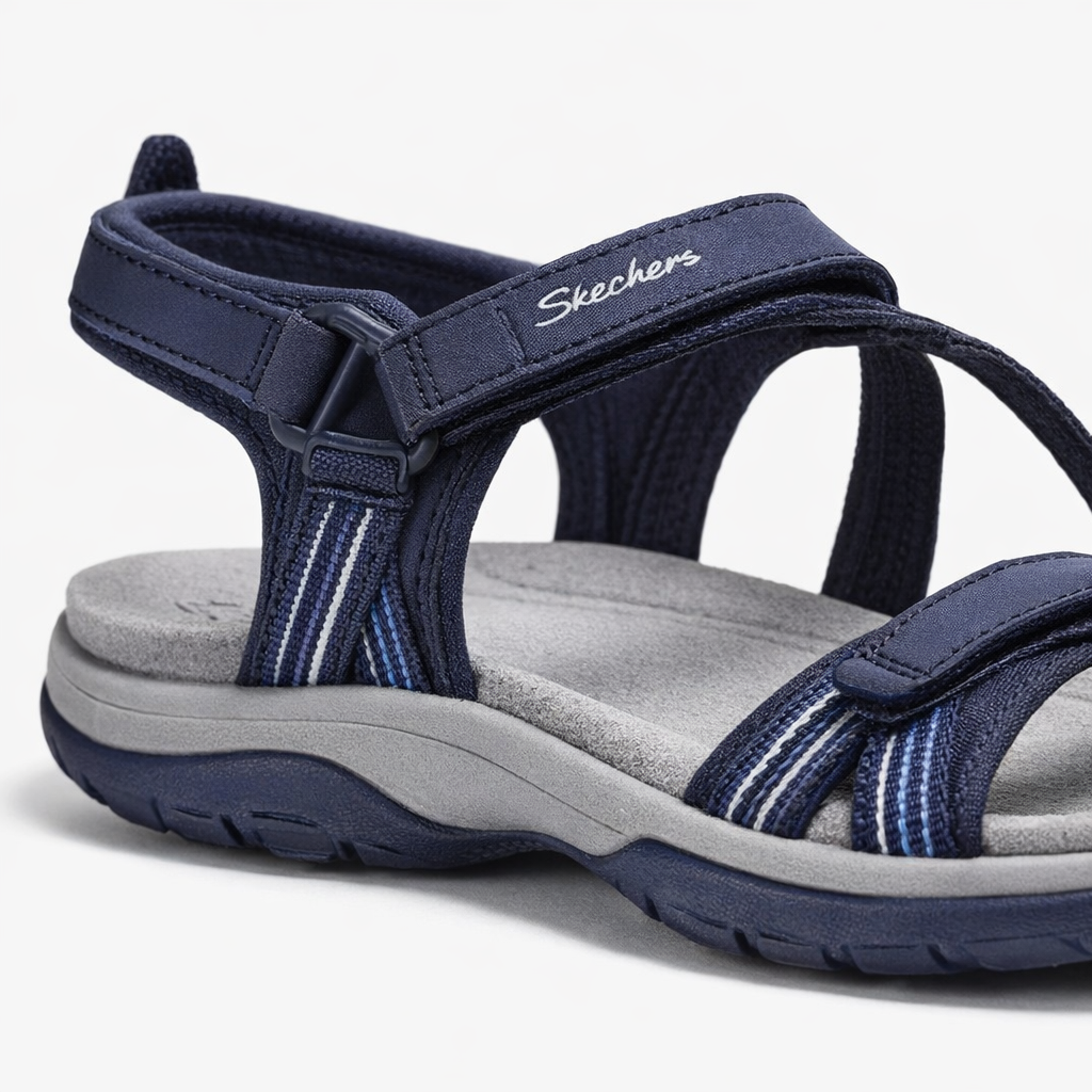 Skechers REGGAE SLIM - SUN ARRAY Womens Cross Strap Sandals Navy
