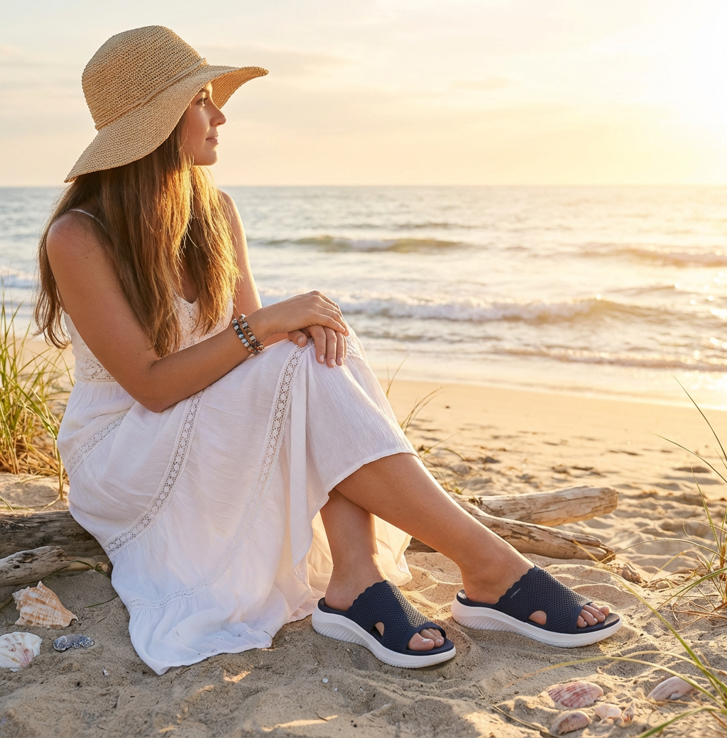 Skechers ULTRA FLEX 3.0 SANDAL-BRING I Womens Sliders Navy